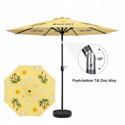 UV-Protective 9' Full-Color Market Umbrella