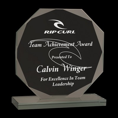 Octagon Jade Glass Award (6")