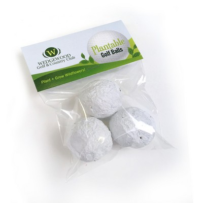"Plantable Golf Balls" Seed Bombs Cellopack 3