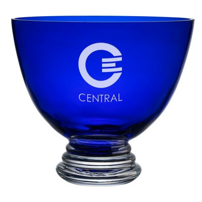 8"D European Cobaltino Blue Footed Bowl