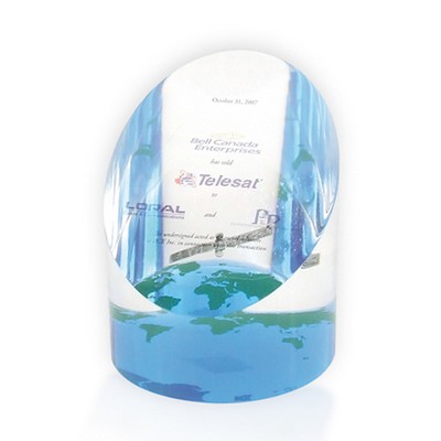 Cut Cylinder Embedment/Award/Paperweight (3 3/4"x 4 1/2")