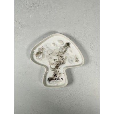 Mushroom Shaped Ceramic Tray - Gold Quartz