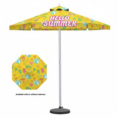 Anodized Aluminum 9' Heavy Duty Market Umbrella