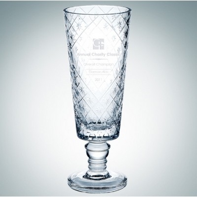 13 1/2" Diamond Net Lead Crystal Vase