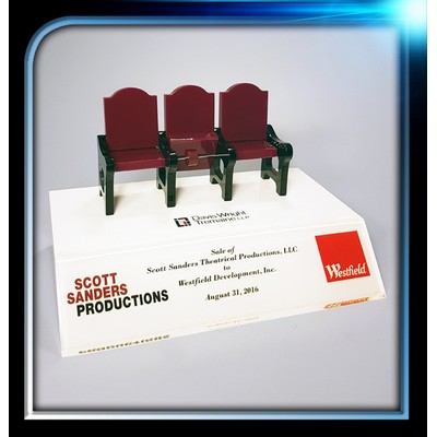 Custom Lucite Theater Seat Replica on Base (5 1/2"x3.1"x2")