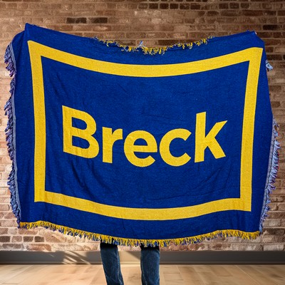 Custom 2-Layer CottonWeave™ Throw Blanket, USA-made. Size M (40"x 52")