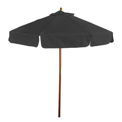 7' Wooden Market Umbrella with Valence
