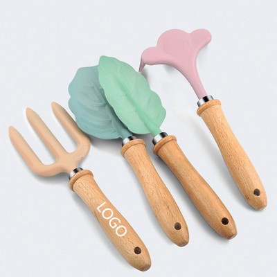 4-Piece Kids' Botanical Garden Tool Set (Leaf & Flower Design)