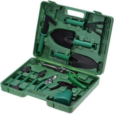 10-Piece Ergonomic Garden Tool Kit in Molded Case