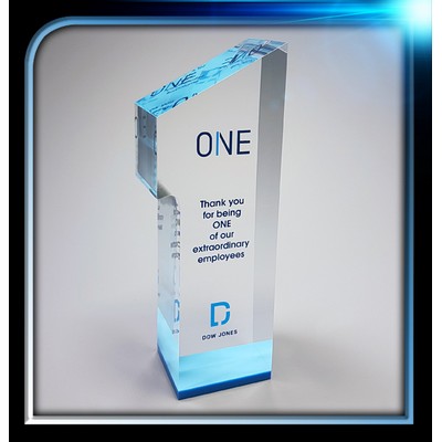 Custom Lucite #1 Award (2 1/2"x7"x1 3/4")