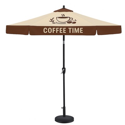 7.5' Black Aluminum Commerical Market Umbrella w/ Crank & Auto-Tilt ( Dye Sublimation )