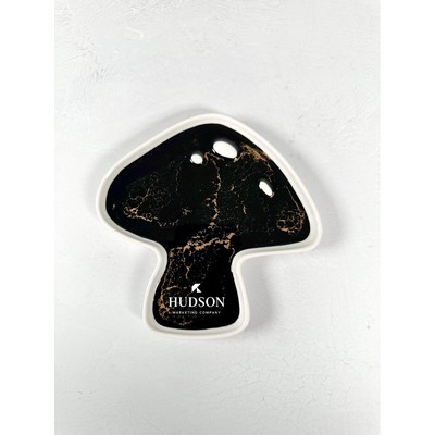 Mushroom Shaped Ceramic Tray - Black Ember