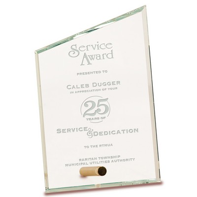 Elegant Slant Top Rectangle Glass Award