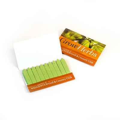 Large Herb Seed Paper Matchbook, Single-Sided