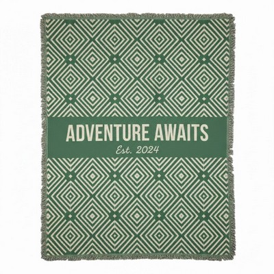 Woven Tapestry Cotton Blend Throw Blanket