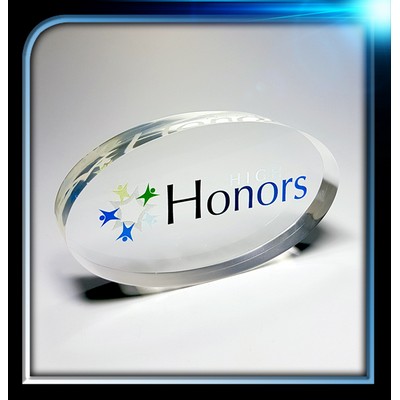 Lucite Flat Oval Award
